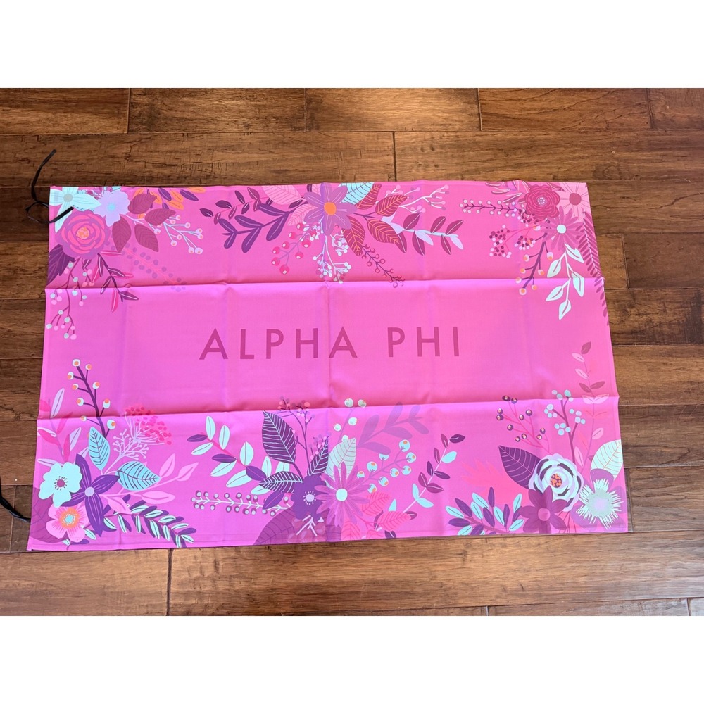 Alpha Phi Flag Sorority 3'x6' Pink Floral Greek Life Banner
